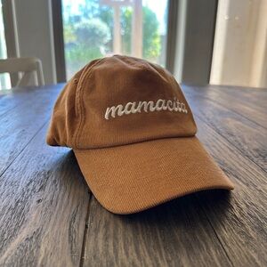 Brown and Yellow Baseball Hat with Embroidered Text